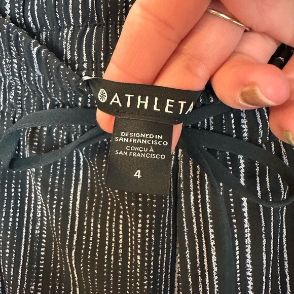 Athleta High Rise Arrival Pants in Amara Stripe Black 4 - Picture 6 of 10